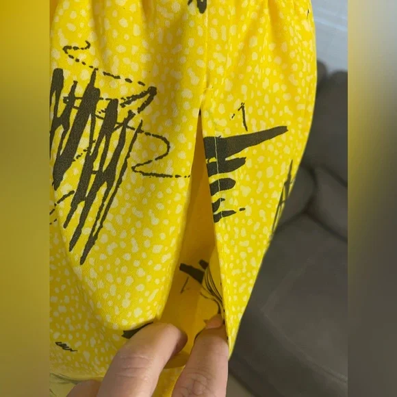 MiMi Chica Yellow & Grey Patterned Strapless Sun Dress S Spring Summern Beach - Picture 6 of 10